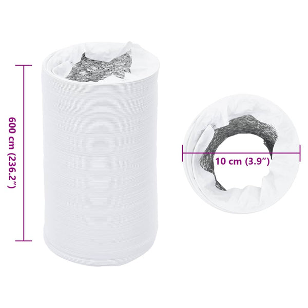 Ilmanvaihtokanava alumiini ja PVC 6 m Ø10 cm