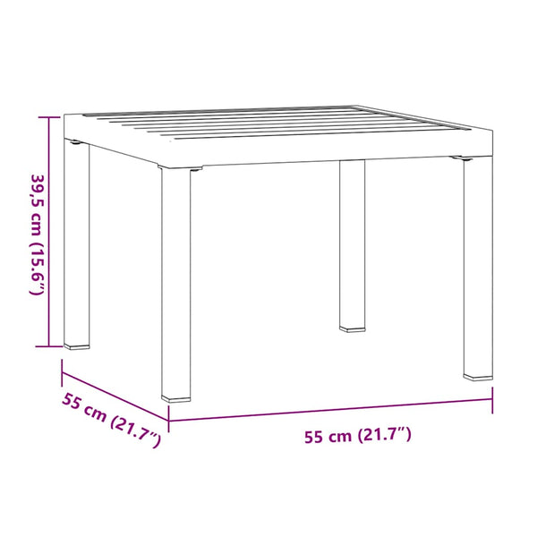 Musta ulkosohvapöytä Thetu 55x55x39,5cm (jauhemaalattu teräs)