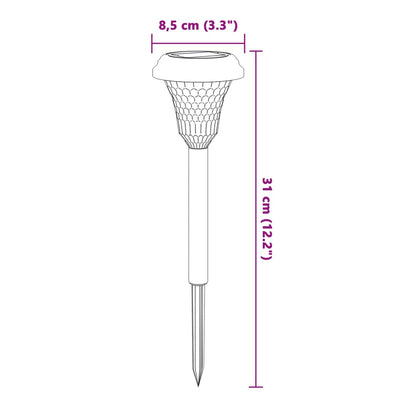 Valkoinen ulkovalo aurinkopaneeli / maapiikki Bulacu 12 kpl