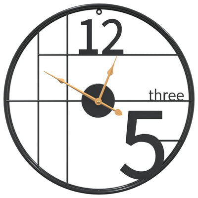 Musta seinäkello Cristian Ø50cm (rauta)