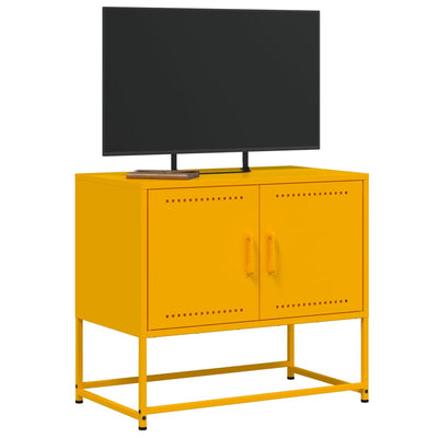 TV-taso sinapinkeltainen 68,5x39x60,5 cm teräs