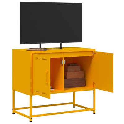 TV-taso sinapinkeltainen 68,5x39x60,5 cm teräs
