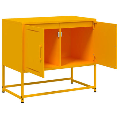 TV-taso sinapinkeltainen 68,5x39x60,5 cm teräs