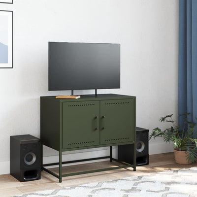 TV-taso oliivinvihreä 68,5x39x60,5 cm teräs