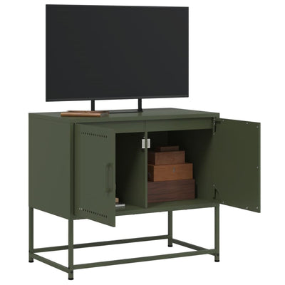 TV-taso oliivinvihreä 68,5x39x60,5 cm teräs