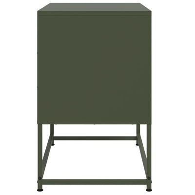 TV-taso oliivinvihreä 68,5x39x60,5 cm teräs
