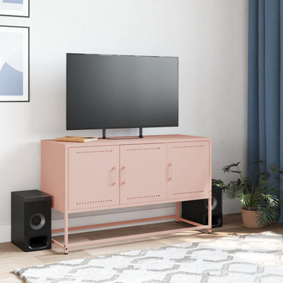 TV-taso pinkki 100,5x39x60,5 cm teräs