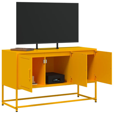 TV-taso sinapinkeltainen 100,5x39x60,5 cm teräs
