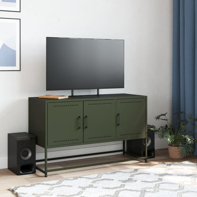 TV-taso oliivinvihreä 100,5x39x60,5 cm teräs