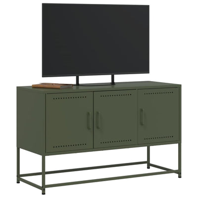 TV-taso oliivinvihreä 100,5x39x60,5 cm teräs