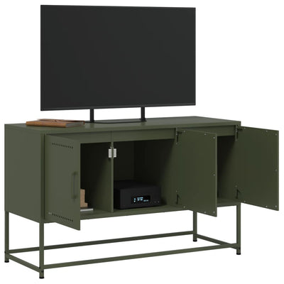 TV-taso oliivinvihreä 100,5x39x60,5 cm teräs