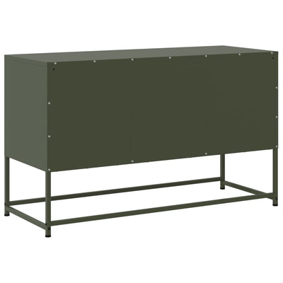 TV-taso oliivinvihreä 100,5x39x60,5 cm teräs