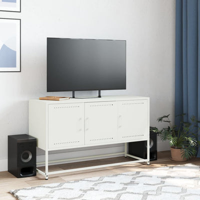 TV-taso valkoinen 100,5x39x60,5 cm teräs