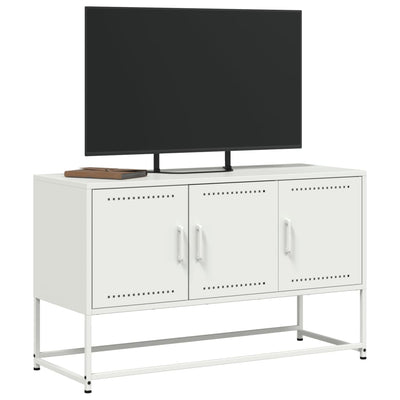 TV-taso valkoinen 100,5x39x60,5 cm teräs