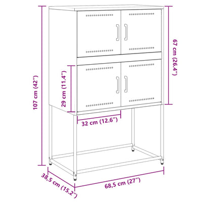 Senkki pinkki 68,5x38,5x107 cm teräs
