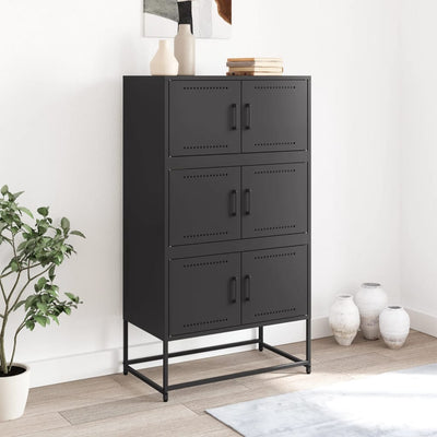 Senkki musta 68,5x38,5x123,5 cm teräs