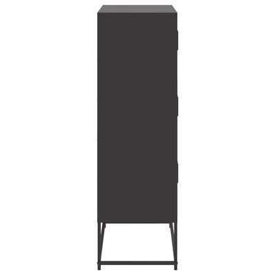 Senkki musta 68,5x38,5x123,5 cm teräs
