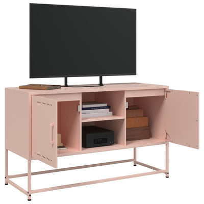 TV-taso pinkki 100,5x39x60,5 cm teräs