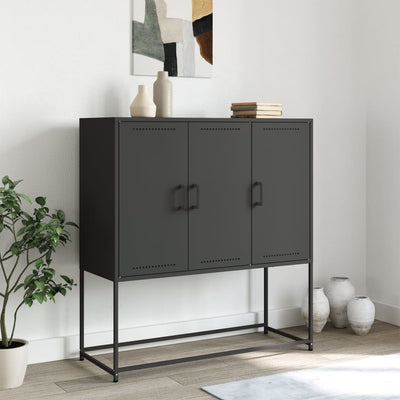 Kaappi musta 100,5x39x107 cm teräs