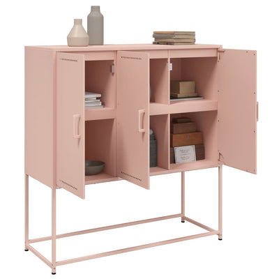Kaappi pinkki 100,5x39x107 cm teräs