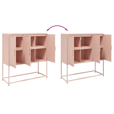 Kaappi pinkki 100,5x39x107 cm teräs