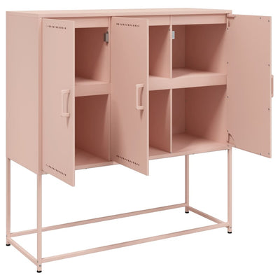 Kaappi pinkki 100,5x39x107 cm teräs