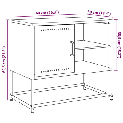 Sinapinkeltainen tv-taso Artemidor 100,5x39x60,5cm (teräs)