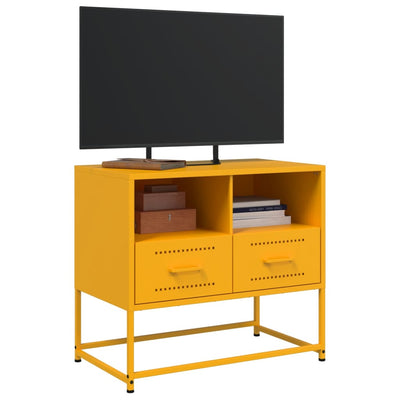 TV-taso sinapinkeltainen 68x39x60,5 cm teräs