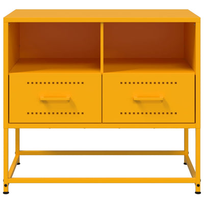 TV-taso sinapinkeltainen 68x39x60,5 cm teräs