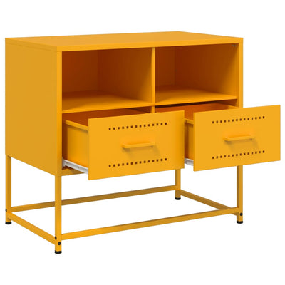 TV-taso sinapinkeltainen 68x39x60,5 cm teräs