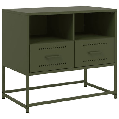 TV-taso oliivinvihreä 68x39x60,5 cm teräs