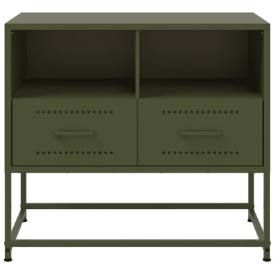 TV-taso oliivinvihreä 68x39x60,5 cm teräs