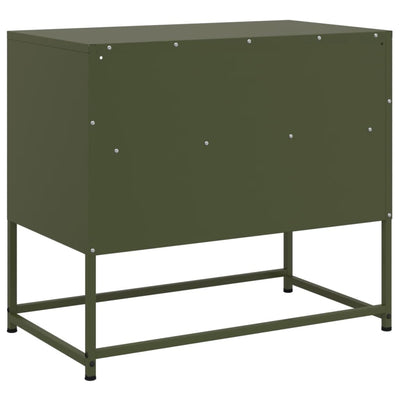 TV-taso oliivinvihreä 68x39x60,5 cm teräs