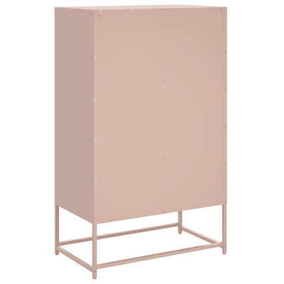 Kaappi pinkki 68,5x39x111,5 cm kylmävalssattu teräs
