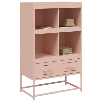 Kaappi pinkki 68,5x39x111,5 cm kylmävalssattu teräs