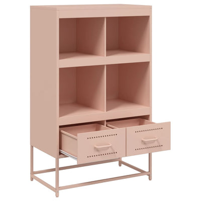 Kaappi pinkki 68,5x39x111,5 cm kylmävalssattu teräs
