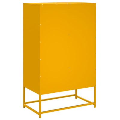 Kaappi sinapinkeltainen 68,5x39x111,5 cm kylmävalssattu teräs