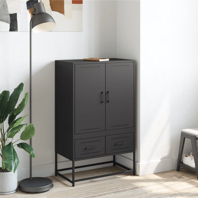 Kaappi musta 68x39x111,5 cm kylmävalssattu teräs