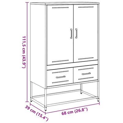 Kaappi valkoinen 68x39x111,5 cm kylmävalssattu teräs