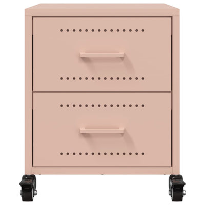 Yöpöydät 2 kpl pinkki 36x39x43,5 cm teräs