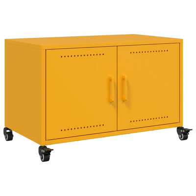 TV-taso sinapinkeltainen 68x39x43,5 cm kylmävalssattu teräs
