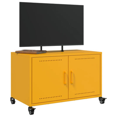 TV-taso sinapinkeltainen 68x39x43,5 cm kylmävalssattu teräs