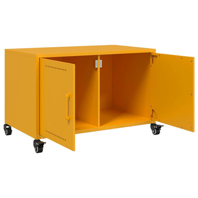 TV-taso sinapinkeltainen 68x39x43,5 cm kylmävalssattu teräs