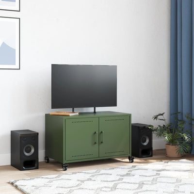 TV-taso oliivinvihreä 68x39x43,5 cm kylmävalssattu teräs