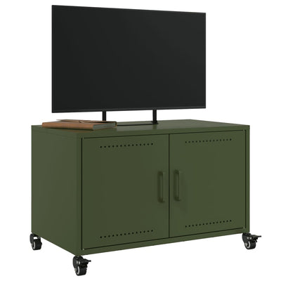 TV-taso oliivinvihreä 68x39x43,5 cm kylmävalssattu teräs