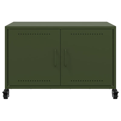 TV-taso oliivinvihreä 68x39x43,5 cm kylmävalssattu teräs