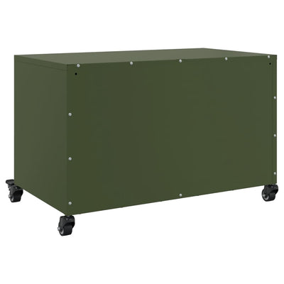 TV-taso oliivinvihreä 68x39x43,5 cm kylmävalssattu teräs