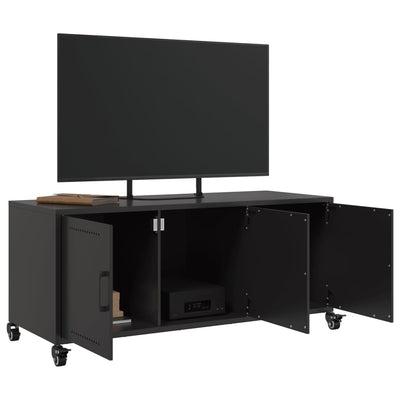 TV-taso musta 100,5x39x43,5 cm kylmävalssattu teräs