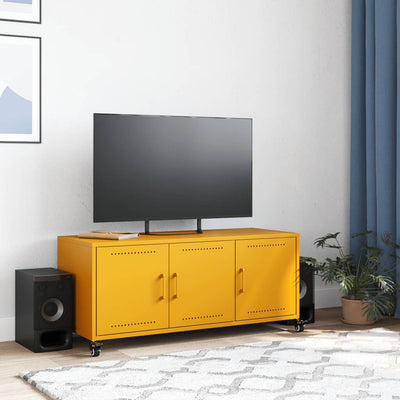 TV-taso sinapinkeltainen 100,5x39x43,5 cm teräs