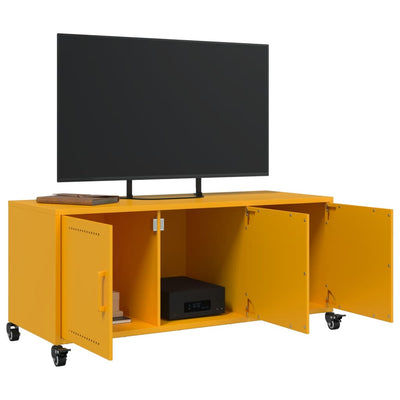 TV-taso sinapinkeltainen 100,5x39x43,5 cm teräs